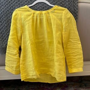 Summer yellow Jcrew long sleeve blouse!